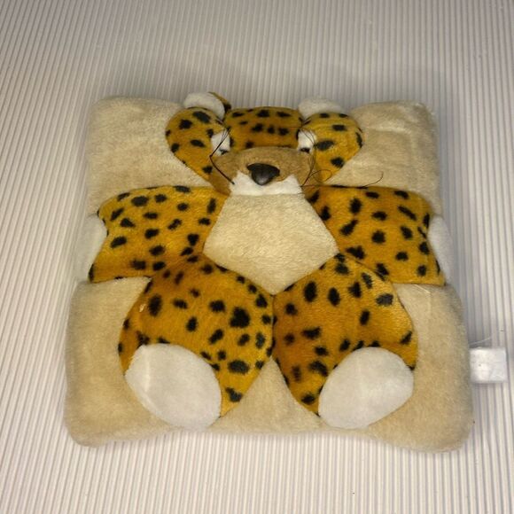 T.W.I.E Cheetah Pillow Square Plush Vintage - Picture 1 of 5
